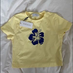 Yellow Hawaiian baby tee